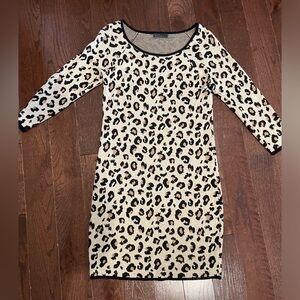 Velvet Leopard print long sleeve dress